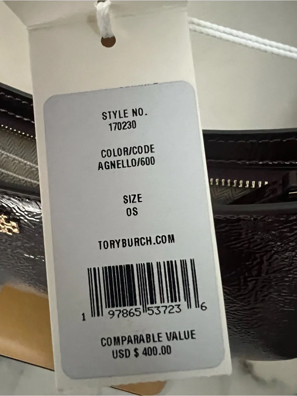 Tory Burch Burgundy Oxblood Textured Patent Shoulder Bag NWT